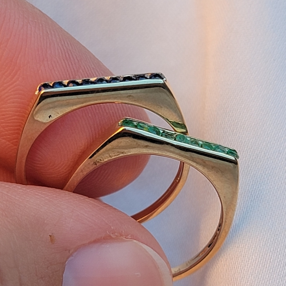 Solid 14k Square Ring Set - image 2